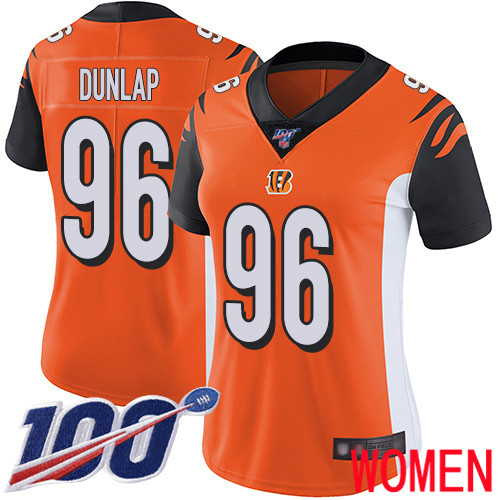 Cincinnati Bengals Limited Orange Women Carlos Dunlap Alternate Jersey NFL Footballl 96 100th Season Vapor Untouchable